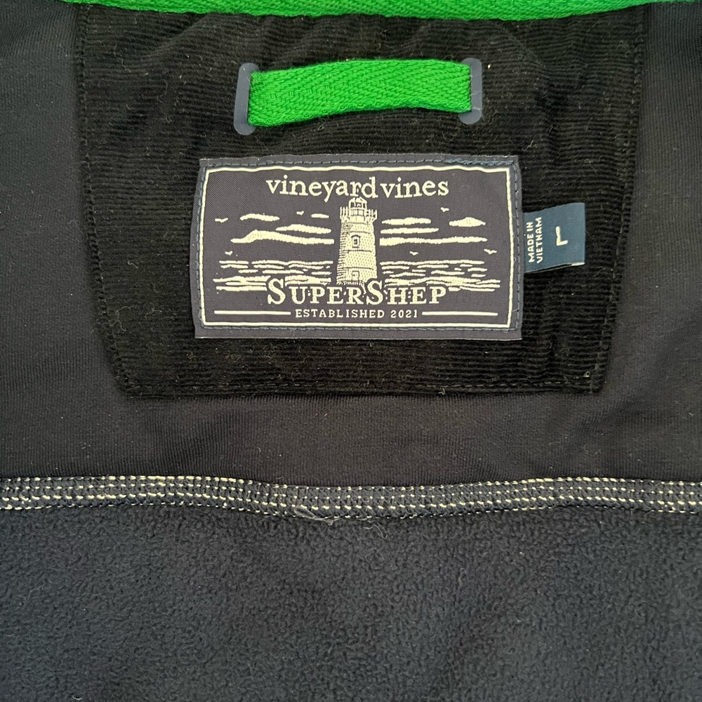 Vineyard Vines SuperShep Fleece with Green Piping - Picture 2 of 5